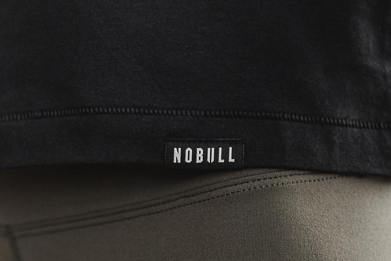 Black Nobull WoHeavyweight Pocket Boxy Tee Women's Long Sleeve | CA T2203C